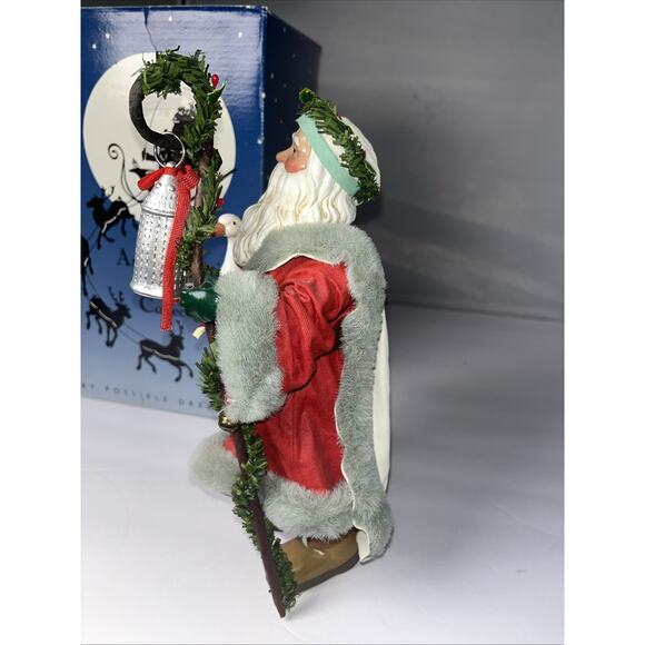 1994 Clothtique Possible Dreams Forest Santa Holding Swan, Goose & Lantern 15026 - Picture 4 of 9